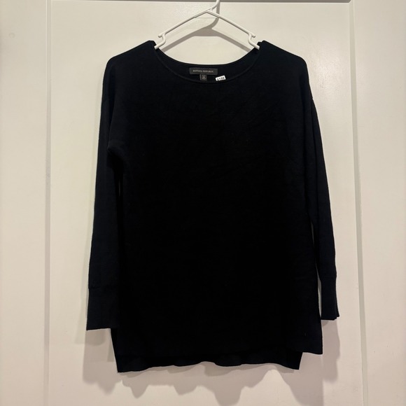 Banana Republic Sweaters - Banana Republic Womens Petite XS Black Long Sleeve Knit Crew Neck Sweater 54023
